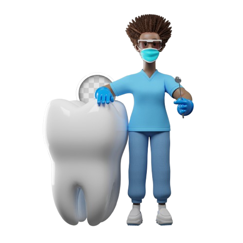 Graphic of a dentist and a tooth
