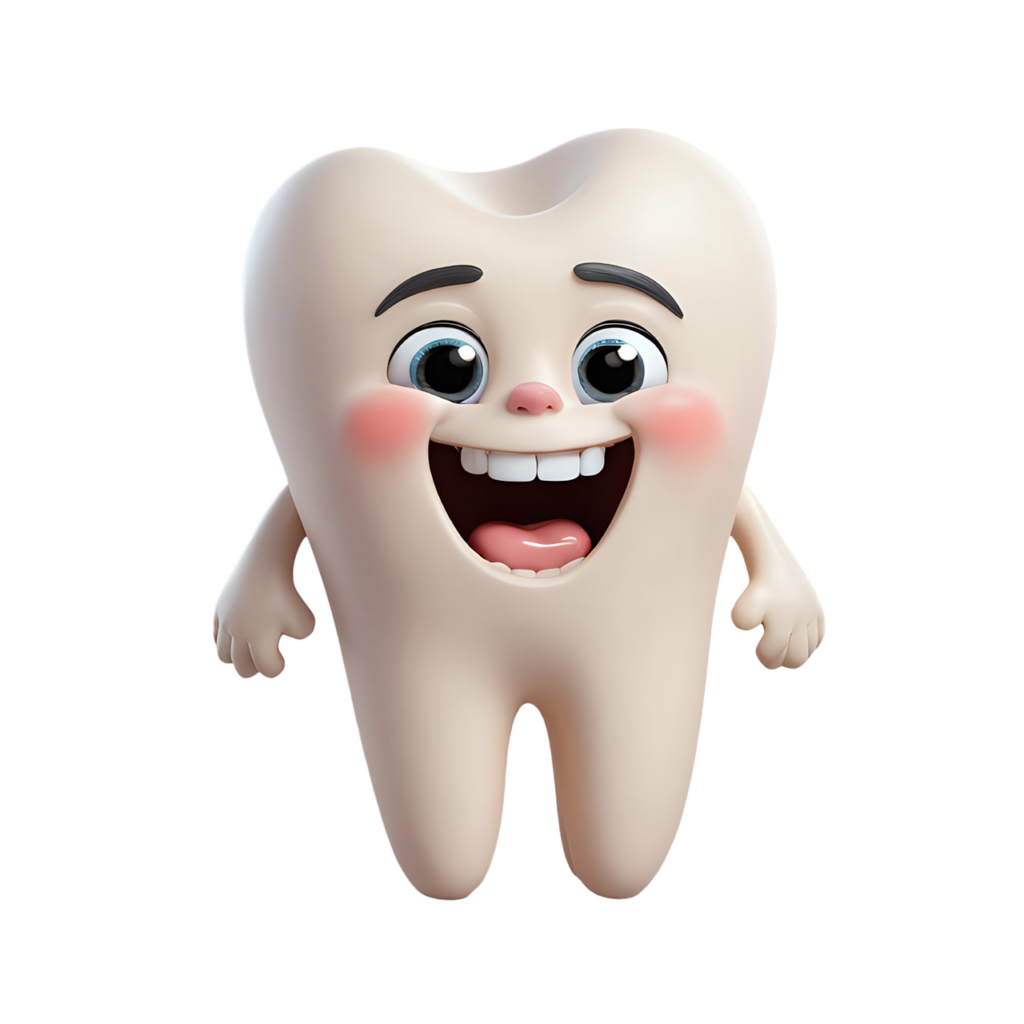 tooth with a happy face